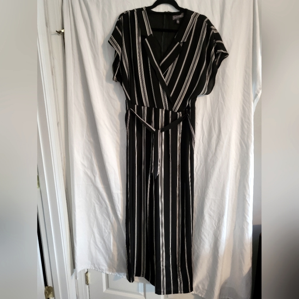 Black striped romper